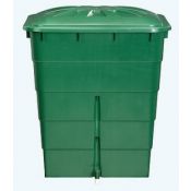Water barrel, rectangular, green, capacity 300L