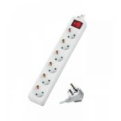 Power strip 6 outlets 3x1.5 1.5m cable - white